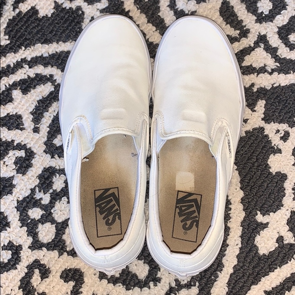 White slip on vans